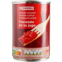 EROSKI tomate natural zatitua, lata 390 g