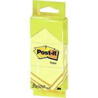 Notas adhesivas amarillas de 38x51mm, 100 hojas por taco POST-IT, 3uds