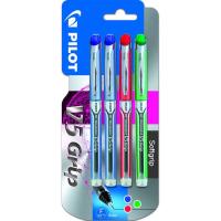 Bolígrafo rotulador tinta líquida punta aguja, 3 colores V5 Grip PILOT, Pack 4 uds
