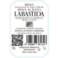 Vino Tinto Joven madurado D.O.C. Rioja LABASTIDA, botella 75 cl
