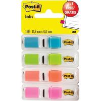 Señalizador o marcador de colores de 12x431mm Index 1/2", 4 colores POST-IT, 4uds