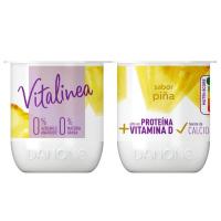 Yogur desnatado sabor piña DANONE VITALINEA, pack 4x120 g