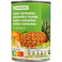 Frutas variadas en almíbar EROSKI, frasco 240 g Frutas variadas en almíbar EROSKI, frasco 240 g