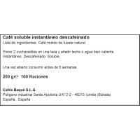 Café soluble descafeinado BAQUÉ, frasco 200 g