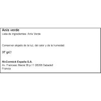 Anís verde para sazonar DUCROS, frasco 37 g