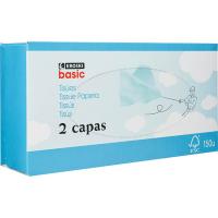 Pañuelo facial 2 capas EROSKI BASIC, caja 150 uds