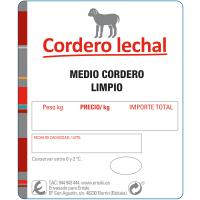 1/2 Cordero lechal limpio EROSKI, bandeja al peso aprox. 2.7 kg