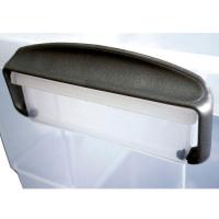 Caja de plástico con tapa y ruedas DENOX, 60 litros, 590x400x380mm