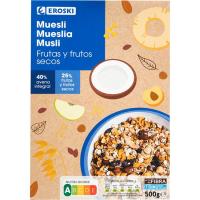 Muesli de frutas-frutos secos EROSKI, caja 500 g