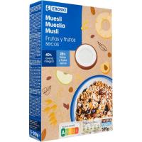 Muesli de frutas-frutos secos EROSKI, caja 500 g