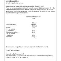 Lenteja pardina LA COCHURA, paquete 1 kg