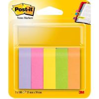 Señalizador o marcador, 5 colores, 15x50mm, 100 hojas por color POST-IT, pack 5uds