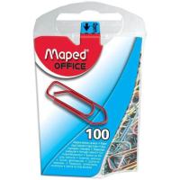 Clips Acero Lacado 25mm colores surtidos MAPED, caja 100uds