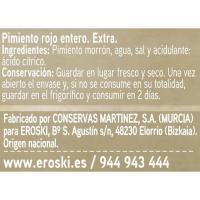 Pimiento rojo entero EROSKI, frasco 190 g