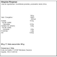 Alegría riojana J. VELA, lata 60 g