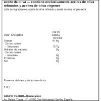 Aceite de oliva 0,4º YBARRA, botella 1 litro