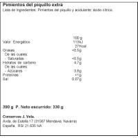 Pimiento de piquillo artesano extra J. VELA, lata 330 g