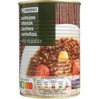 Lentejas a la Riojana EROSKI, lata 425 g Lentejas a la Riojana EROSKI, lata 425 g
