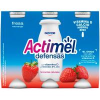 Actimel para beber sabor fresa DANONE, pack 6x100 ml