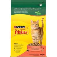 Alimento de pollo-hígado-verdura gato adulto FRISKIES, saco 4 kg