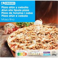 Pizza masa fina de atún-cebolla EROSKI, caja 370 g