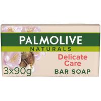 Jabón pastilla con leche de almendras PALMOLIVE, pack 3x90 g Jabón pastilla con leche de almendras PALMOLIVE, pack 3x90 g