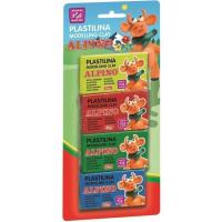 Plastilina en bloques 50gr parchis ALPINO, blister 4uds