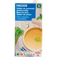 Caldo de pescado EROSKI, brik 1 litro
