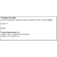 Vinagre de sidra SAGARKO, botella 75 cl
