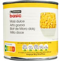Maíz dulce EROSKI BASIC, lata 285 g