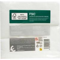 Servilleta blanca 2 capas EROSKI, paquete 100 uds.