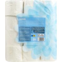 Papel higiénico suave doble rollo EROSKI, paquete 24 rollos
