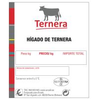 Hígado de ternera en filetes, bandeja aprox. 500 g