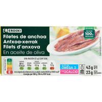 Anchoa en aceite de oliva EROSKI, lata 23 g