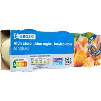 Atún claro al natural EROSKI, pack 3x56 g