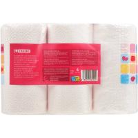 Papel cocina doble rollo decorado EROSKI, paquete 6=12 rollos