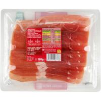 Jamón serrano lonchas finas EROSKI, bandeja 120 g