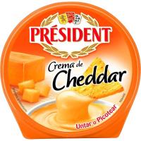 Crema de queso cheddar PRESIDENT, tarrina 125 g Crema de queso cheddar PRESIDENT, tarrina 125 g