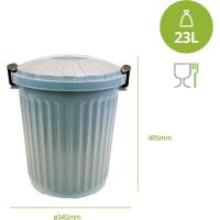 Cubo de basura Oscar granito, capacidad de 23 litros DENOX, Ø345x405 mm