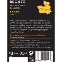 BRONTE Syrah lurraldeko ardo beltza, botila 75 cl