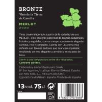 Vino Tinto De La Tierra de Castilla Merlot BRONTE, botella 75 cl
