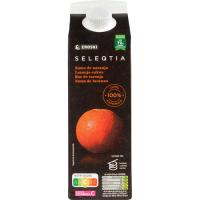 Zumo de naranja 100% exprimida EROSKI SELEQTIA, brik 1 litro