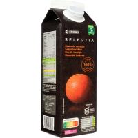 Zumo de naranja 100% exprimida EROSKI SELEQTIA, brik 1 litro