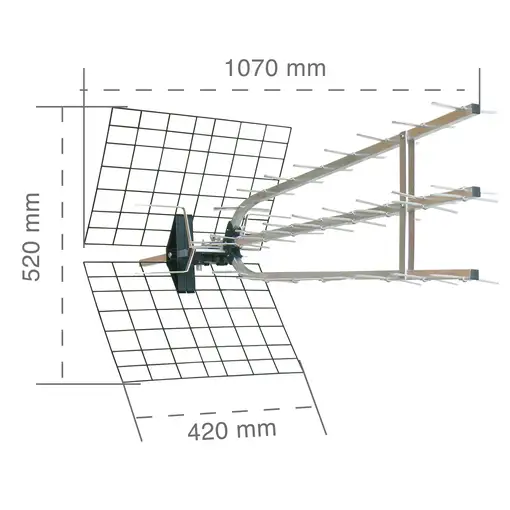 Antena exterior 5G triple amplificada 45 dB - 694 MHz Metronic 415052