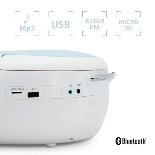 Radio CD Eden Bluetooth, puerto USB MP3, lector tarjeta Micro SD Metronic 477187