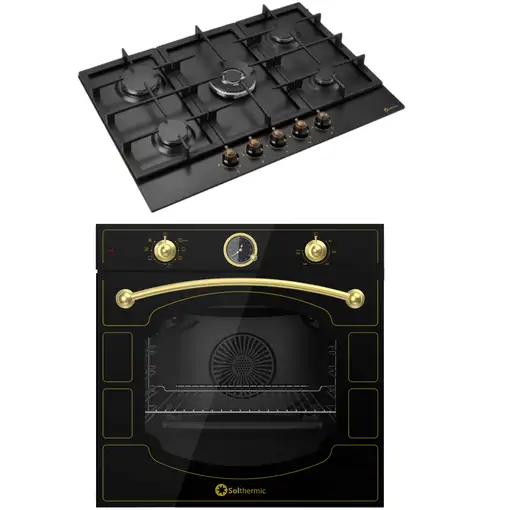 SOLTHERMIC® COMBO PACK HORNO NEGRO RÚSTICO + PLACA DE GAS